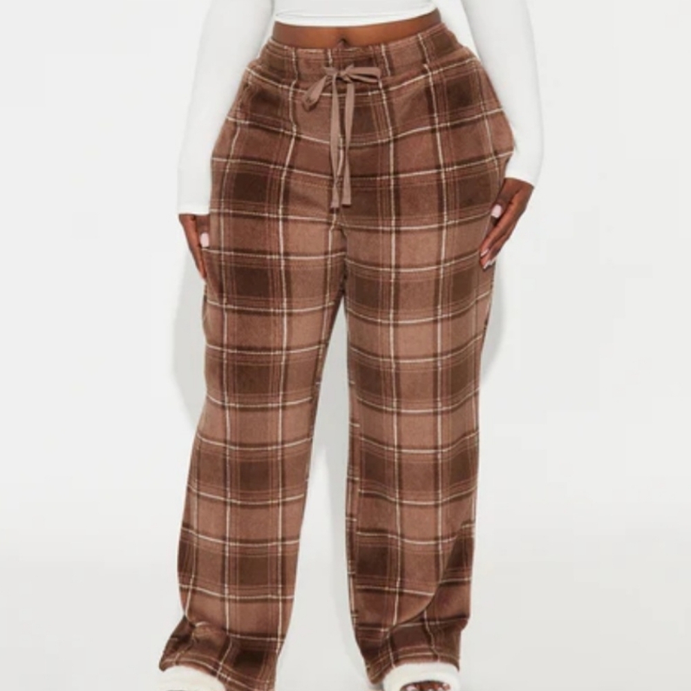 Fashion Nova Brown Plaid Pajama Pants